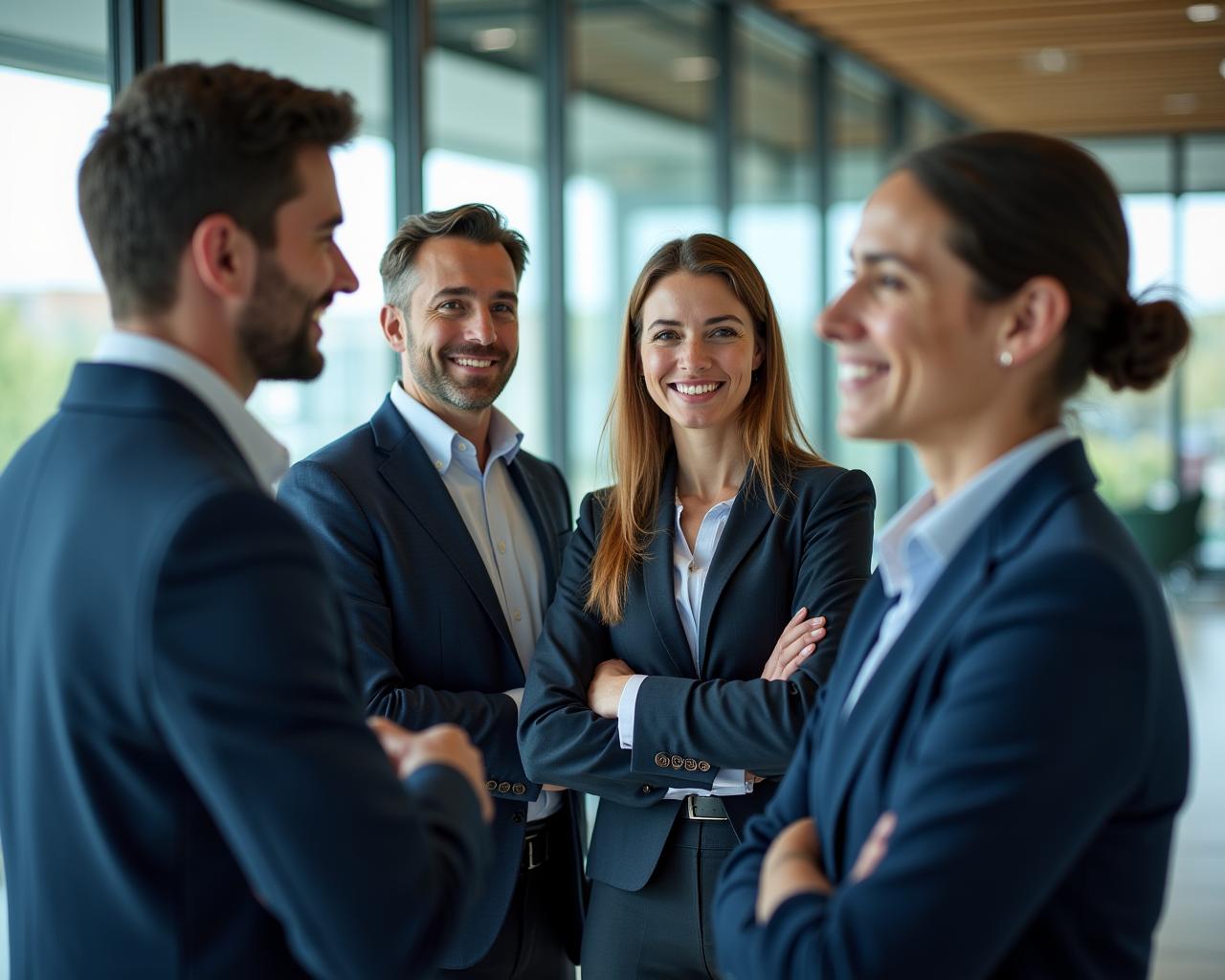 Team professionale in un moderno ufficio a Roma